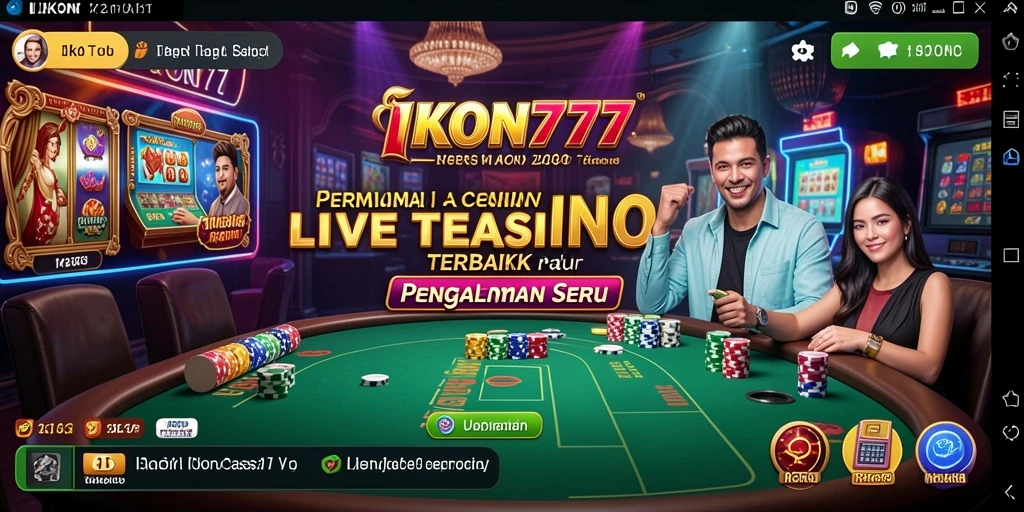 Tampilan gameplay ikonik dari kasino langsung di IKON777.