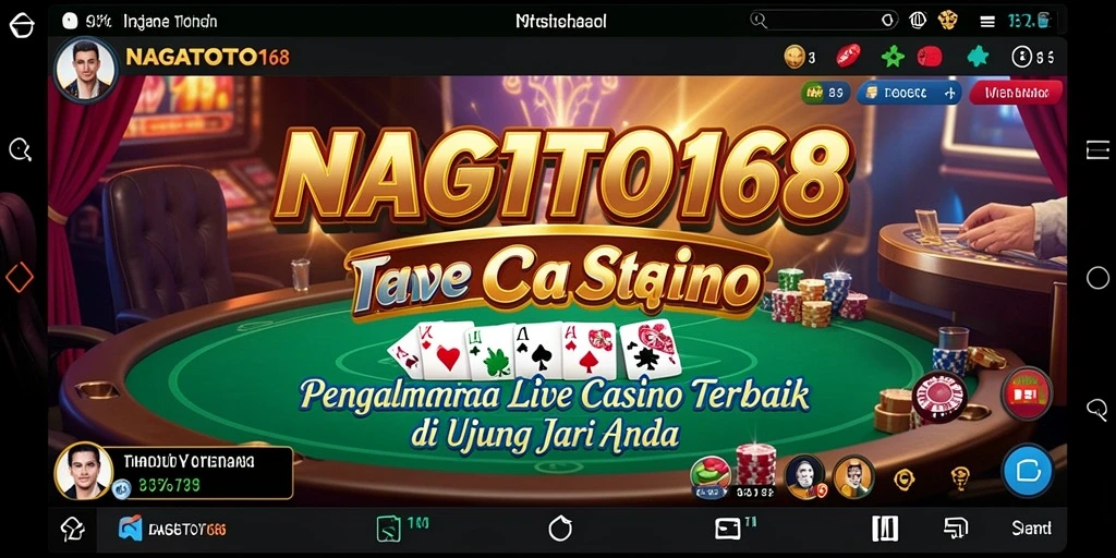 Screenshot gameplay utama NAGATOTO168 menampilkan dealer langsung dan pemain aktif.
