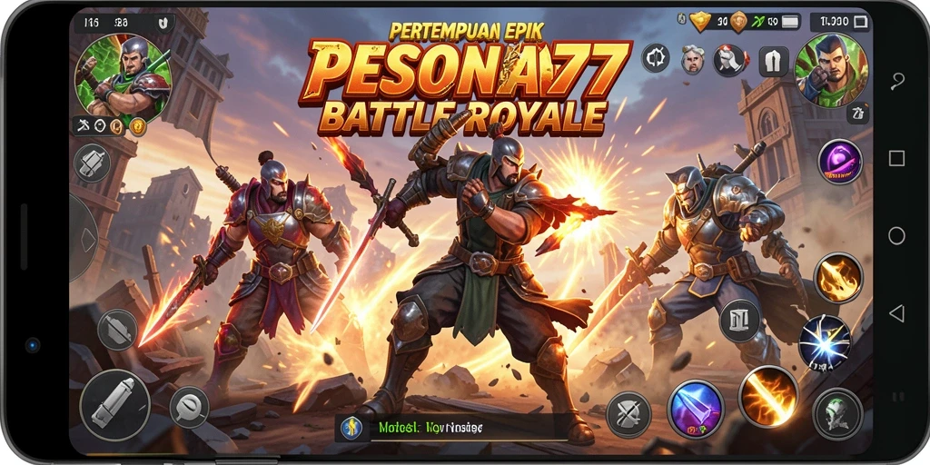 Screenshot PESONA77 menampilkan pertempuran intens di pulau yang penuh tantangan.