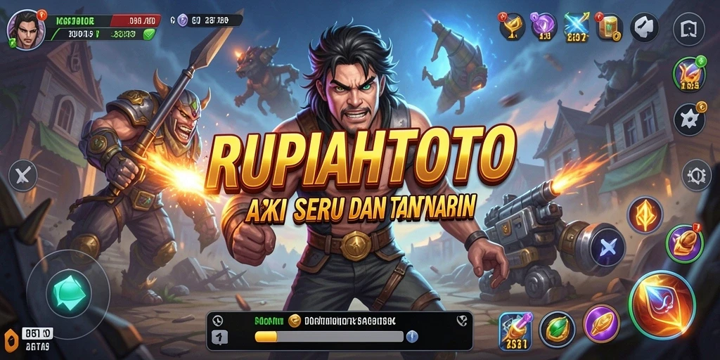 Tangkapan layar utama menampilkan aksi seru dalam permainan RUPIAHTOTO.