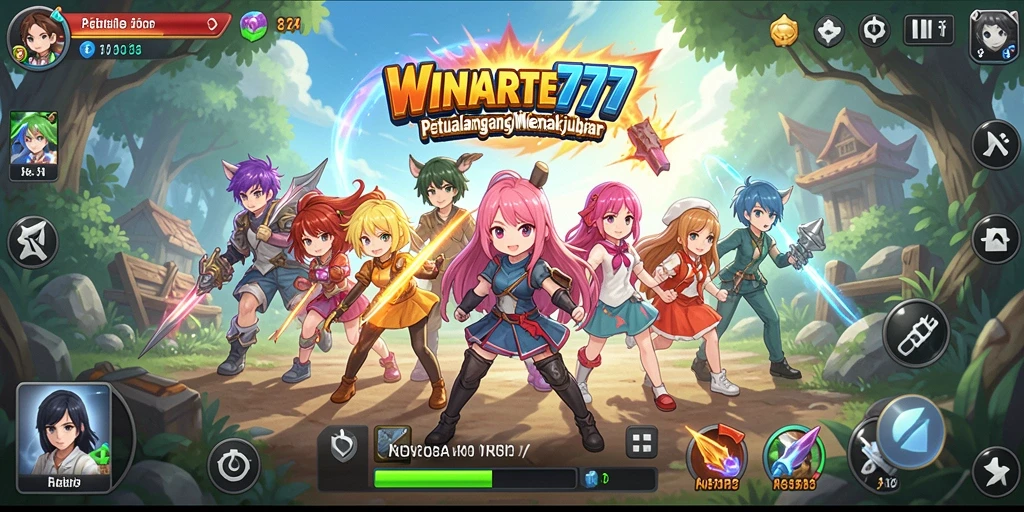 Screenshot menunjukkan aksi pertarungan karakter Anime yang dinamis.