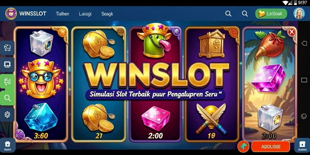 Screenshot gameplay <strong>WINSLOT</strong> menampilkan mesin slot yang menarik dan beragam tema.