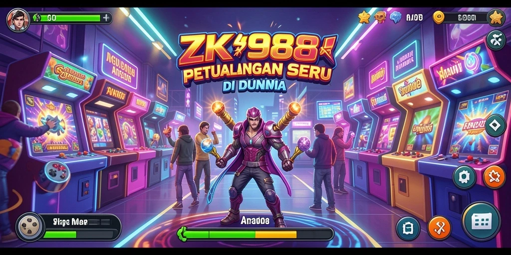 Tangkapan layar utama ZK988 menampilkan aksi seru permainan Arcade.