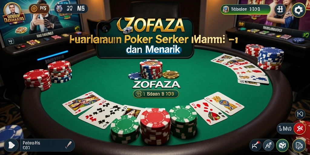 Tangkapan layar gameplay ZOFAZA yang menggambarkan suasana permainan Poker.